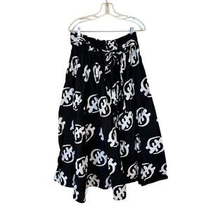 Womens One Size African Stars Black Skirt with Pockets Full Maxi Elastic Waist